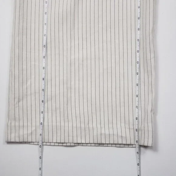 Madewell Superwide-Leg Trouser in Pinstripe Linen Blend Womens 4 Ivory Black - Picture 8 of 16